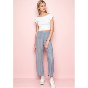 Brandy Melville Blue and White Frankie Pants
